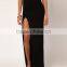 Sexy Women High Waist Solid Side Split Skirt Elastic Waist Stretch Pencil Skirt