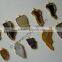 Assorted Natural Banded Agate Electroplated Slices Pendants