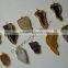 Assorted Natural Banded Agate Electroplated Slices Pendants