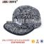 Wholesale 5 panel black and white hat with woven logo