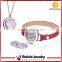 Teenage Stone Mini Leather Bracelet Watch Set 2015 hot watch bracelet with necklace jewelry