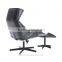 HomCom Black PU Leather Designer Inspired Classic Lounge Chair & Ottoman Set