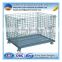 Foldable metal steel mesh box wire cage metal bin storage container for material handling