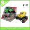 Good quality 4WD frtction 12PCS 4 style friction power small plastic toy car for kids