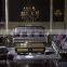 Neo Classic Elegant Purple Sofa Seat Set, Exquisite Carved Mahongany Sectional Sofa Set, Hanging Tassel Deco Sofa Set