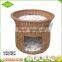 Wholesale China custom modem design 100% handmade indoor wicker luxury cat house with pet bed