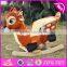2017 new design lovely plush deer toddlers wooden rocking animals W16D074