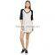 Girl's v neck long vertical stripe black and white long t-shirt vertical stripe
