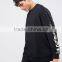 Fashion Design Black OEM Mens Oversized Sweatshirt with Printed Back & Sleeves Dropped Shoulder Crewneck Sweatshirt