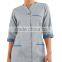 High Quality Female Color Contrasting 3/4 Sleeves House Keeping Tunic with One Button Closure