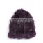 YR419 Stretch Knitted Beanie Real Rabbit Fur/China Factory Sale Hats