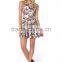 3D Digital Printed Floral Galaxy dog pattern pleated dress for wholesale