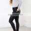 White color slim fit front zipper to reserve women jogger pants