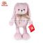 ICTI factory wholesale stuffed plush pink rabbit toy