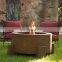 Rusty Patina Corten Steel Outdoor Fire Pit With Log Storage Box