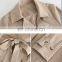 INS hot selling Women trench coat button down with tie knot long jacket for ladies