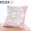 2018 High Quality Crocheted Sofa Embroidery Flower Design Pink Cushion With Invisible Zipper
