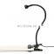 Clip-on table lamp flexible Goose neck adjustable, 1 W eye protection clip light for desk bed computer and music stand