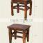 Custom made burned effect wooden chair,small wood stool