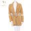 Wholesale Beige Long Knit Sweaters Robe Femme