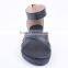 Upper embossing latest designs flat zipper sandals made in china for ladies
