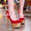 wholesale women shoes high heel colored fashion platform heel sandals (also available in small sizes)
