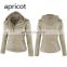 Wholesale customized  women's casual hooded zipper cardigan PU jacket motorcycle motorcycle suit bomber jacket plus size clothes