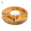 Snack Serving Tray with Ceramic Dip Bowl Large Bamboo Dip Platter Tray for Event Use Appetizer Server for Salad