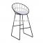 Gold Modern Mesh Outdoor Round Metal Leaf Steel Concrete Stackable Chairing Dining Side Black Wire Chair
