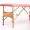 Pink Wooden portable oil treatment table Adjustable tables de massage pliante pregnancy folding table massage facial Spa bed