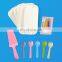 Disposable Birthday 5 Plates 5 Forks Cake Knife Set with candle to choose Multi-color Party Supplies Tableware Set