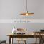 Nordic Wooden Gold Pendant Light E27 Bulb Minimalist Decorative Hanging Lamp For Home Hotel Indoor Chandelier