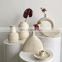 INS Nordic Decorative Cheap Handmade Wedding Candle holder Art Irregular Flower Plain Pottery Ceramic Vase
