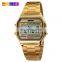 Skmei 1123 Gold Men Wristwatch Digital Luxury Men Watch Stainless Steel Waterproof Custom Logo