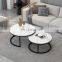 Luxury coffee tables living room marble coffee table modern apartment multifunction coffee table set white black