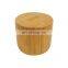 Round Bamboo Salt And Pepper Pots Box Bamboo Storage Box With Magnetic Swivel Lid