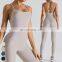 Cross Back Sleeveless Adjustable Straps Playsuits Custom Workout Bodysuit Gym Fitness Jumpsuits Women One Piece Yoga Jumpsuit