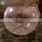 Cracked Glass Material Candle Holder With Brass