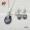 temperamental alloy shell flower water-drop necklace earring jewelry with ring