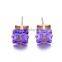 New Vogue Chic Gold Quality Mixed Colors Zircon Earrings Jewelry Set Woman