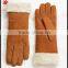 Fashion women 's Red /brown/grey double face glove
