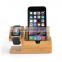 Hot selling mobile charging stand holder for apple watch ,for iphone wooden charging holder