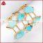 Genuine fashion turquoise jewelry, semi-precious gemstone bracelet gold jewelry