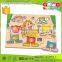 educational preschool knob dressing wooden child puzzle