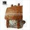 Best selling beautiful image flower printing leather strap backpack bag