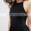 OEM Factory Popular Style Summer Black Causal Midi Dress for Women
