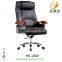 Swivel business black leather office chair