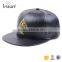 Custom embroidery leather cap black leather caps