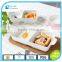 Porcelain wholesale rectangle divided ramekin bowl with handles for home use