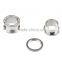 8 Pairs White Rhinestone Lined Screw On Double Flare Hollow Flesh Tunnel Ear Plug Earlet - Available in Low & Giant Gauges
